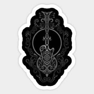 Intricate Dark Electric Guitar Design Sticker